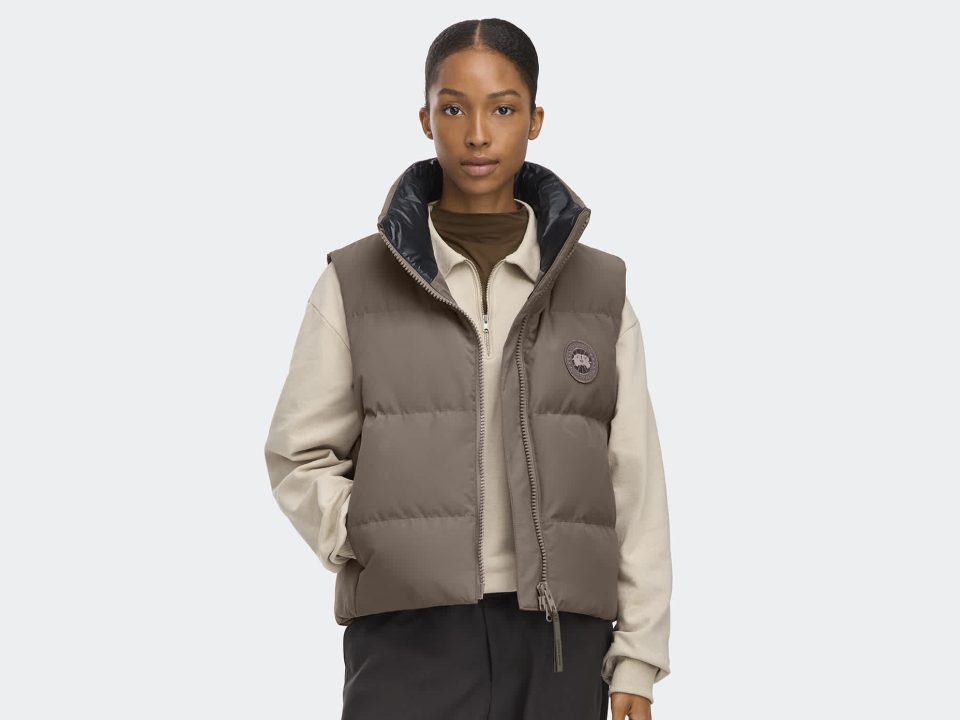 Grandview Cropped Vest Tonal Label