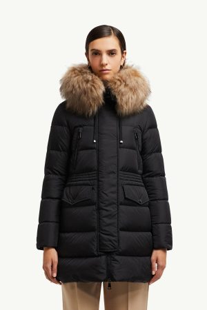 Aphroti Hooded Shearling-Trimmed Long Down Jacket
