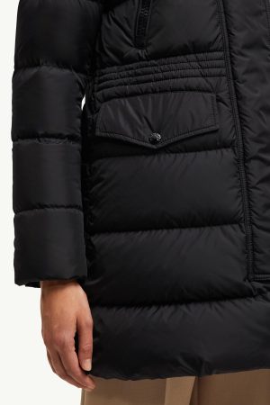 Aphroti Hooded Shearling-Trimmed Long Down Jacket
