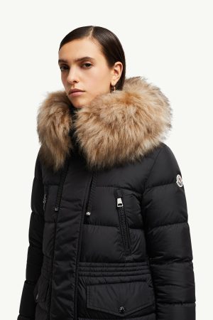 Aphroti Hooded Shearling-Trimmed Long Down Jacket