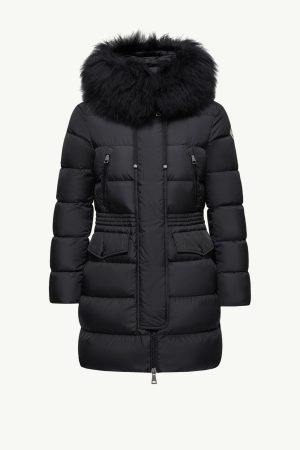 Aphroti Hooded Shearling-Trimmed Long Down Jacket