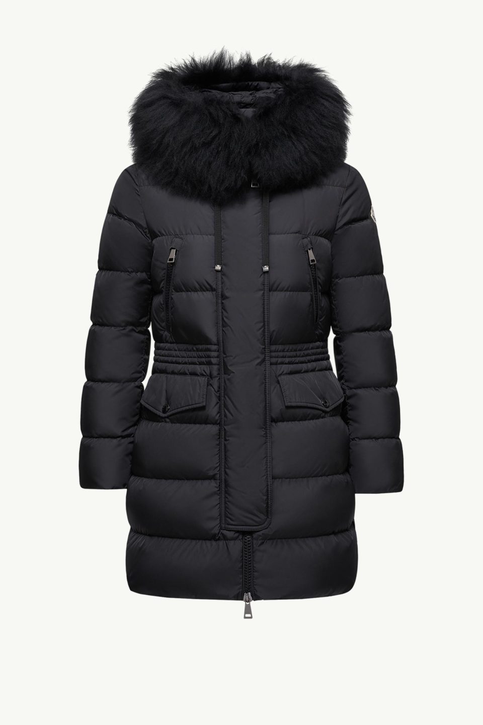 Aphroti Hooded Shearling-Trimmed Long Down Jacket
