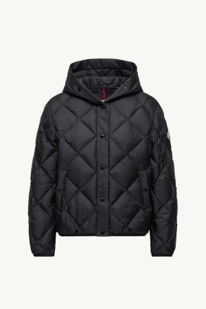 Arvouin Hooded Diamond-Quilted Short Down Jacket