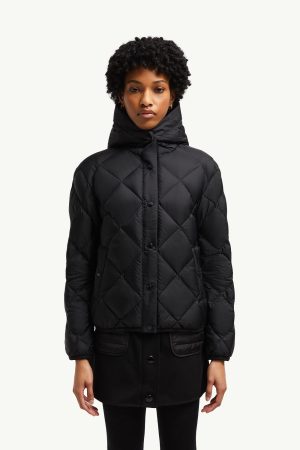 Arvouin Hooded Diamond-Quilted Short Down Jacket