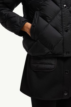 Arvouin Hooded Diamond-Quilted Short Down Jacket