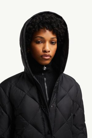 Arvouin Hooded Diamond-Quilted Short Down Jacket