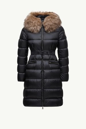 Boedic Hooded Shearling-Trimmed Long Down Jacket