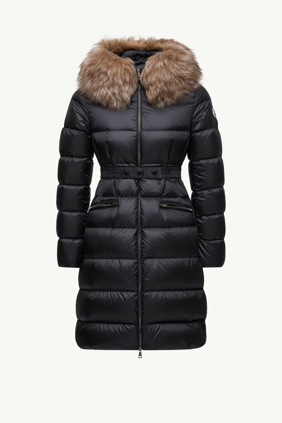 Boedic Hooded Shearling-Trimmed Long Down Jacket