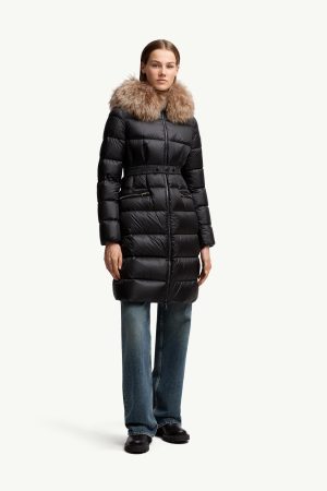 Boedic Hooded Shearling-Trimmed Long Down Jacket