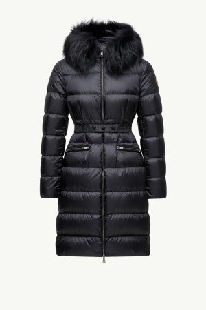 Boedic Hooded Shearling-Trimmed Long Down Jacket