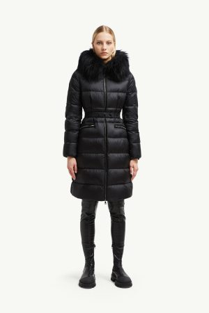 Boedic Hooded Shearling-Trimmed Long Down Jacket