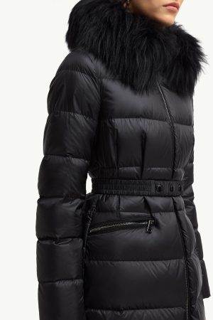 Boedic Hooded Shearling-Trimmed Long Down Jacket