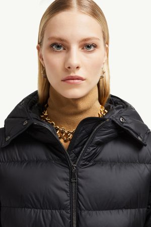 Boedic Hooded Shearling-Trimmed Long Down Jacket