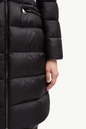 Boedic Hooded Shearling-Trimmed Long Down Jacket