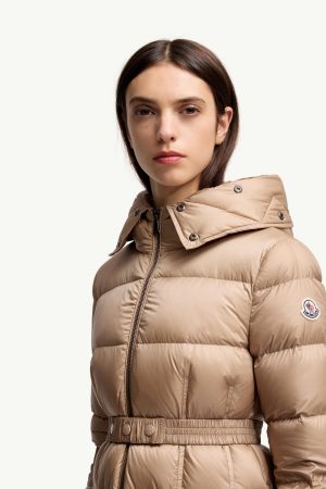 Boedic Hooded Shearling-Trimmed Long Down Jacket