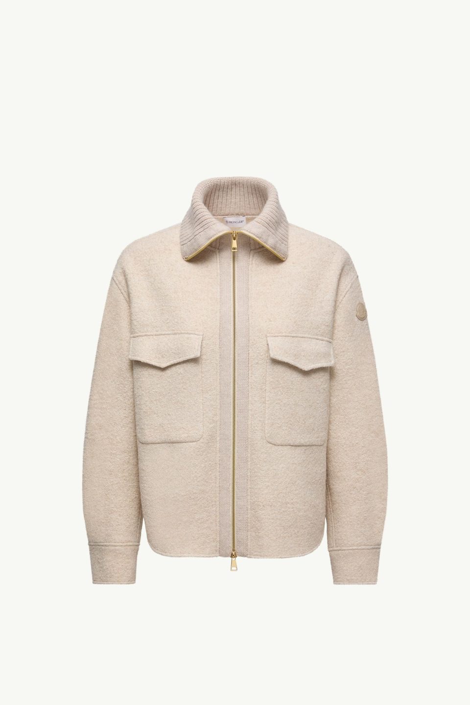 Bouclé Wool Blend Zip-Up Shirt