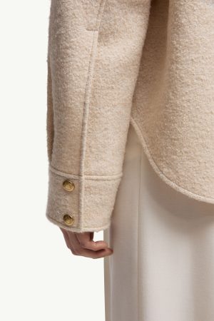 Bouclé Wool Blend Zip-Up Shirt