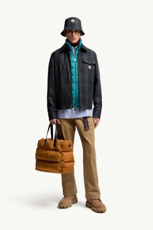 Checked Cotton Gabardine Zip-Up Shirt Jacket