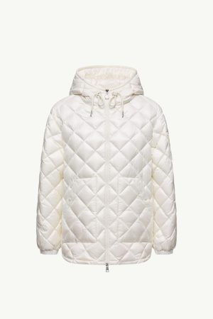 Diamond-Quilted Hooded Short Down Jacket