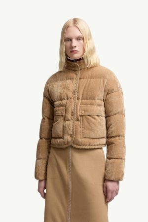 Essarts Braided Trim Corduroy Short Down Jacket