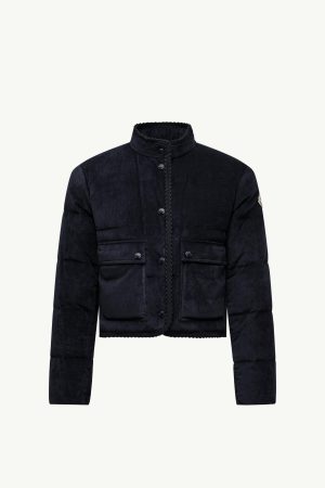 Essarts Braided Trim Corduroy Short Down Jacket