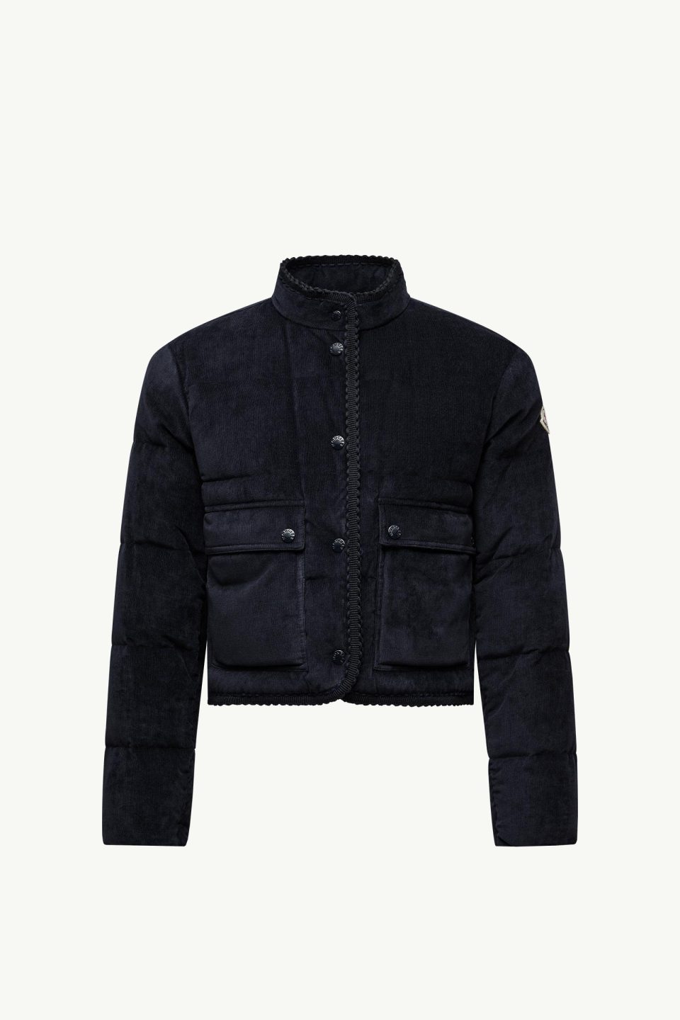 Essarts Braided Trim Corduroy Short Down Jacket