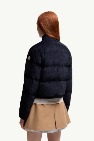 Essarts Braided Trim Corduroy Short Down Jacket