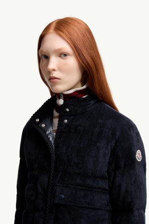 Essarts Braided Trim Corduroy Short Down Jacket