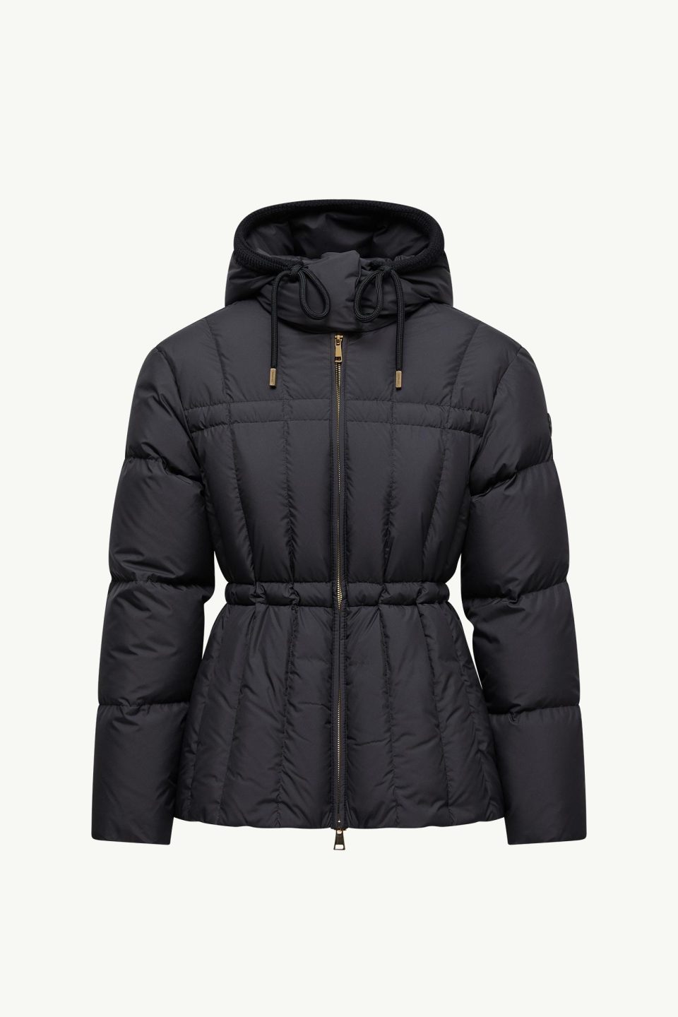 Estom Vertical-Quilted Hooded Short Down Jacket