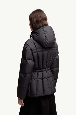 Estom Vertical-Quilted Hooded Short Down Jacket