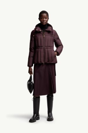 Estom Vertical-Quilted Hooded Short Down Jacket