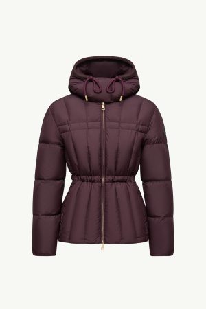 Estom Vertical-Quilted Hooded Short Down Jacket