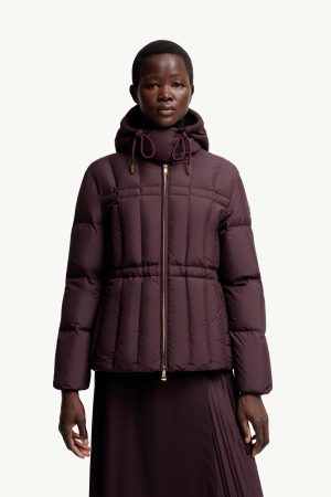 Estom Vertical-Quilted Hooded Short Down Jacket