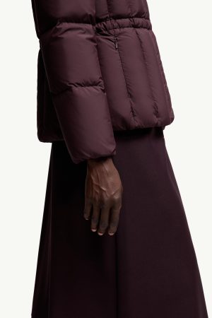 Estom Vertical-Quilted Hooded Short Down Jacket