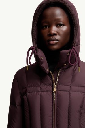 Estom Vertical-Quilted Hooded Short Down Jacket