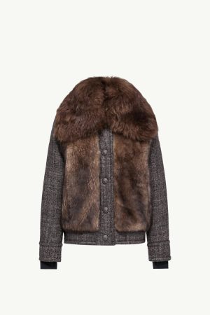 Faite Shearling & Wool Short Down Jacket