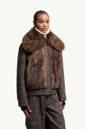 Faite Shearling & Wool Short Down Jacket