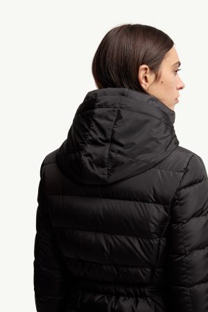 Flammette Hooded Long Down Jacket