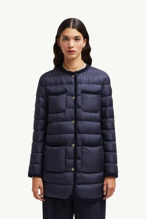 Gencaylong Braided Trim Mid-Length Down Jacket