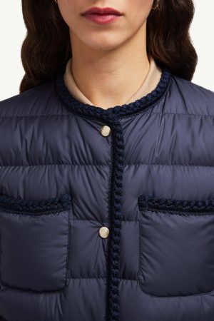 Gencaylong Braided Trim Mid-Length Down Jacket