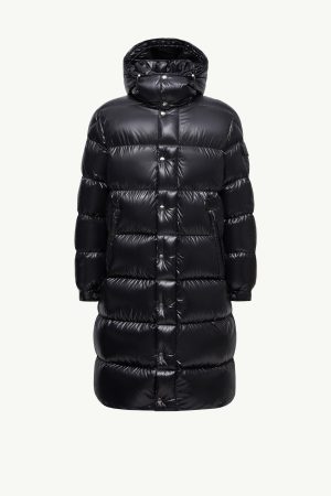 Hanoverian Hooded Square-Quilted Long Down Jacket