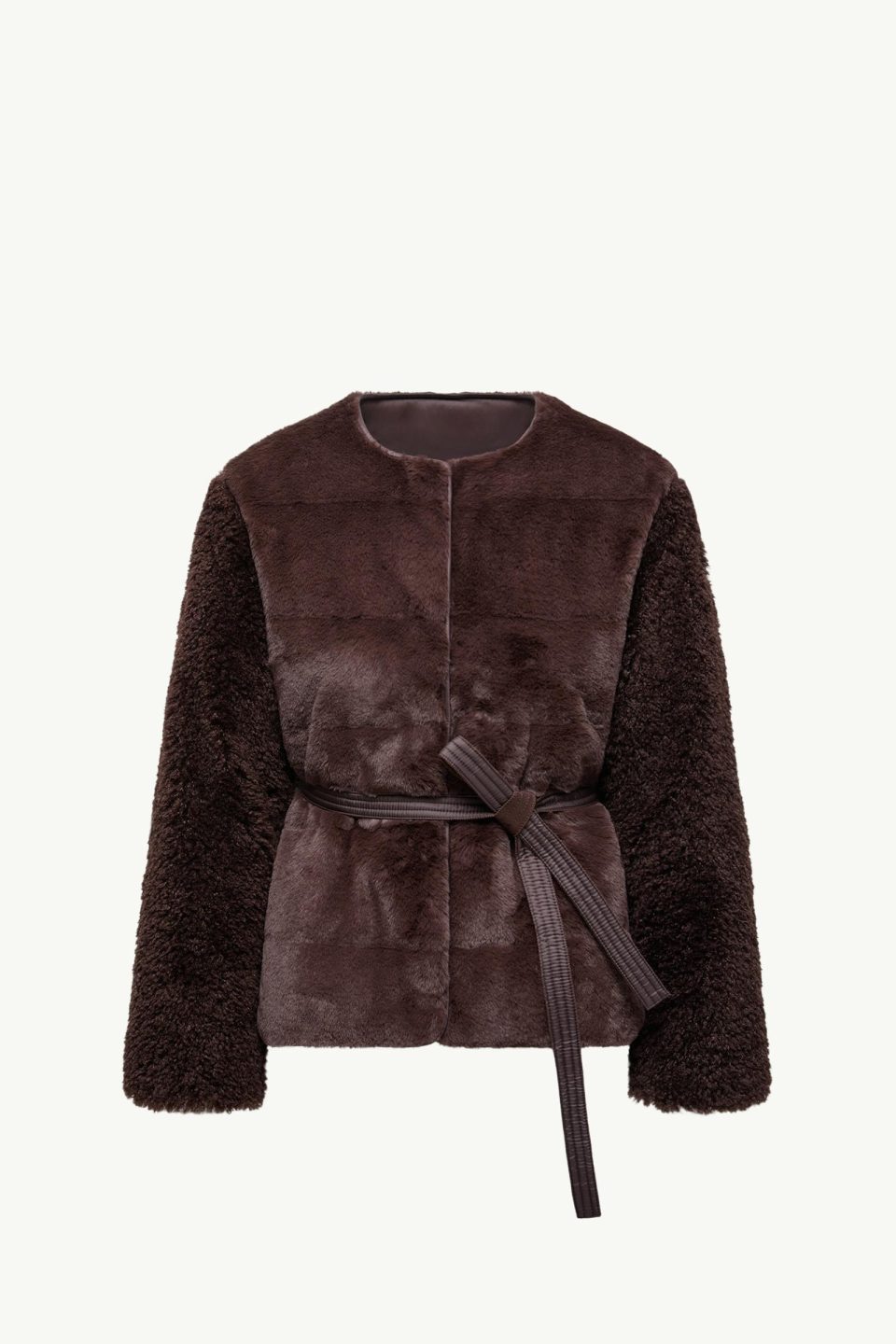 Jouillat Faux Fur & Teddy Short Down Jacket