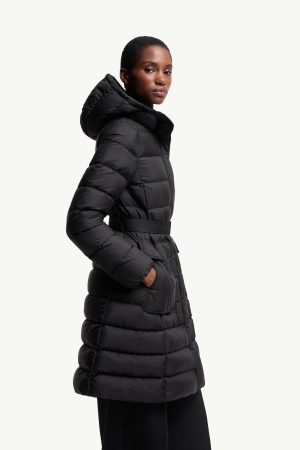 Khloesse Hooded Shearling-Trimmed Long Down Jacket