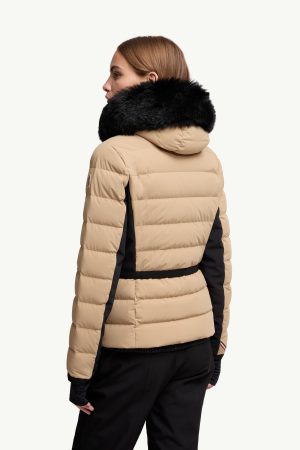 Lamoura Hooded Shearling-Trimmed Down Ski Jacket