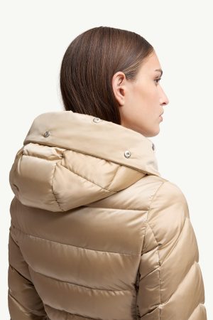 Leersie Hooded Shearling-Trimmed Long Down Jacket