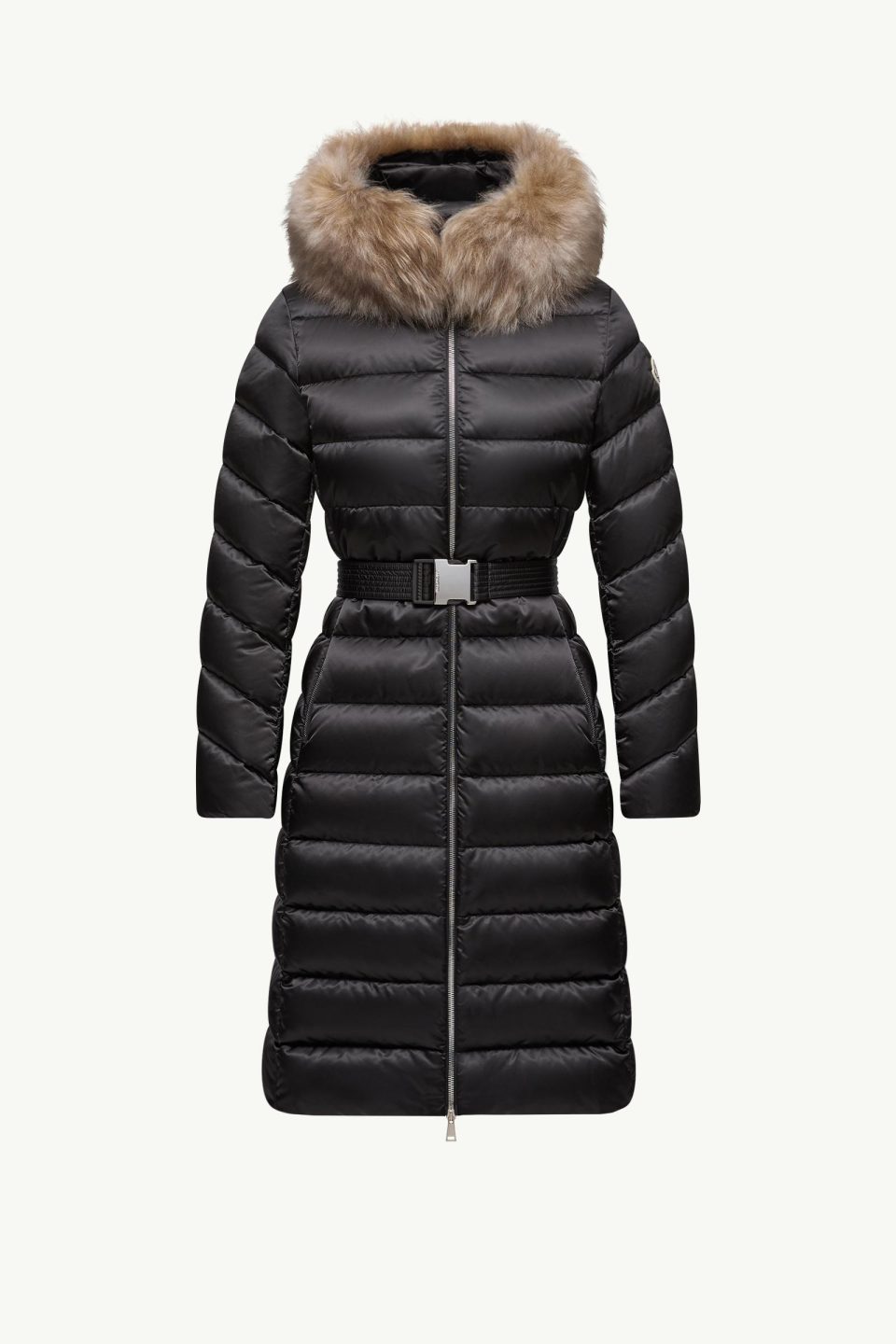 Leersie Hooded Shearling-Trimmed Long Down Jacket