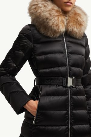 Leersie Hooded Shearling-Trimmed Long Down Jacket