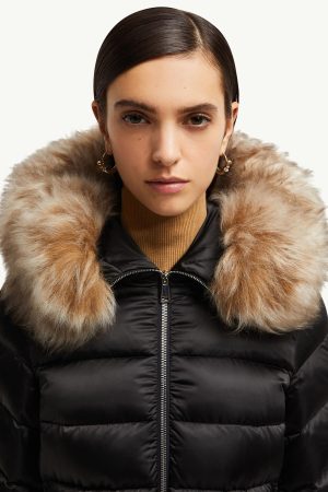 Leersie Hooded Shearling-Trimmed Long Down Jacket