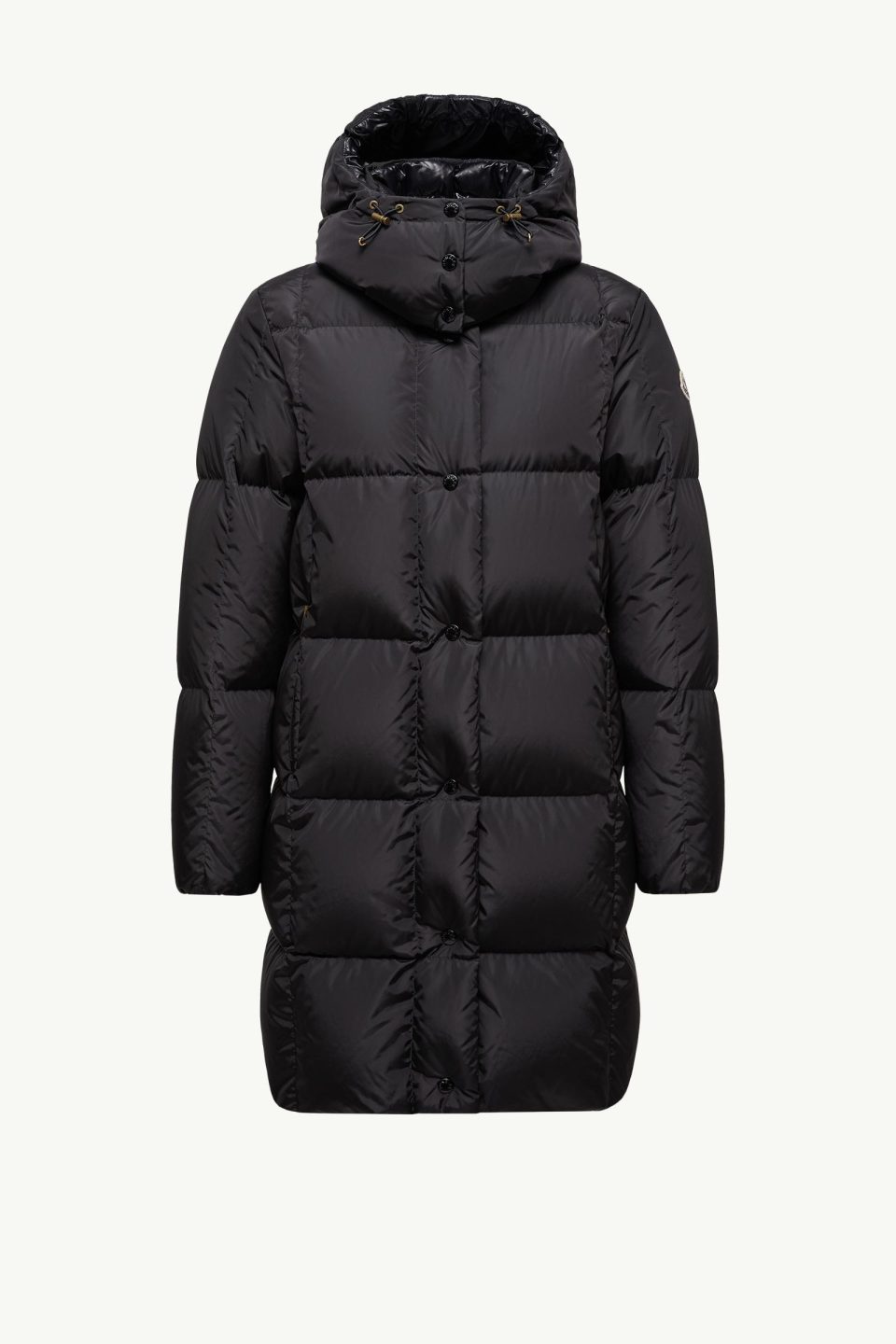 Litte Square-Quilted Hooded Long Down Jacket