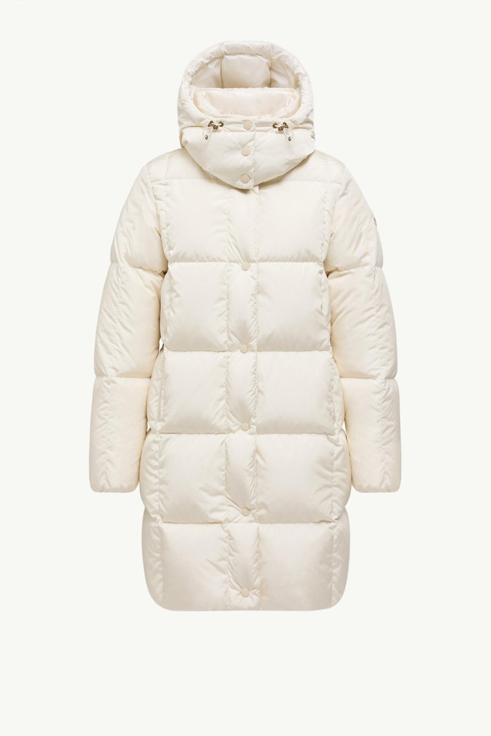 Litte Square-Quilted Hooded Long Down Jacket
